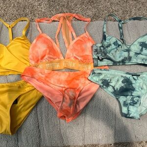 PINK Victoria's Secret Tie-Dye and Solid Bikinis